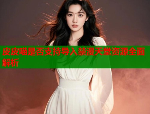 皮皮喵是否支持导入禁漫天堂资源全面解析